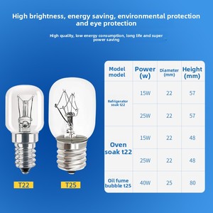 <span class=keywords><strong>Ampoule</strong></span> de hotte DLT transfrontalière exclusive T25, <span class=keywords><strong>ampoule</strong></span> de réfrigérateur T22, lampe halogène de <span class=keywords><strong>four</strong></span>, tube <span class=keywords><strong>E14</strong></span> en verre dépoli 15W 25W <span class=keywords><strong>40W</strong></span>, garantie 2 ans - Product Image 2