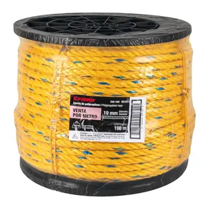 CAJA 198 Metros de cuerda de polipropileno amarilla de 19 mm, rollo de 198 m - Product Image 4