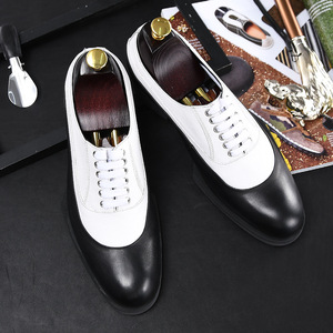 Leather <b>shoes</b> - British men's fashionable trend business formal leather <b>shoes</b>, genuine cowhide lace-up men's <b>shoes</b> - Product Image 4