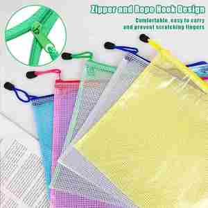 Large Size Waterproof Document Organizer PVC <b>File</b> Pouch Mesh Bags with Zipper Transparent <b>Paper</b> <b>File</b> Folder for Office Home Use - Product Image 4