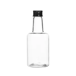 Botellas de licor de plástico reutilizables, botellas vacías de Alcohol para refrescos, con cuello largo, de 12oz y 350ml
