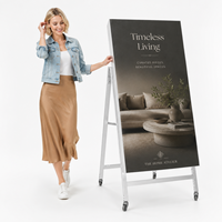 Affichage LED P2.5 GOB avec roulettes verrouillables, portable, éclairé, rétroéclairé, graphique modifiable pour vitrine de magasin, salon professionnel
