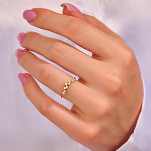 Anillo Apilable <span class=keywords><strong>de</strong></span> Oro Sólido <span class=keywords><strong>de</strong></span> 14K MaiYi, Anillo con Racimo <span class=keywords><strong>de</strong></span> Diamantes, Anillo con Diamantes Naturales para Mujer - Product Image 3