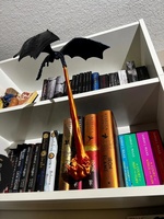 Lampe LED Dragon 3D Imprimée, Effet Flamme Volaillante, Décoration d'Étagère Fantaisie, Design Volant, Flamme Bleue et Rouge, Grande, Durable et Portable - Vente Flash
