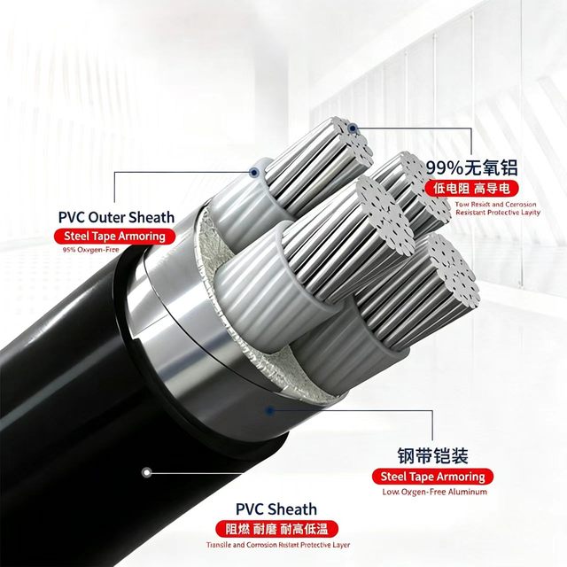 YJLV Aluminium-core Flame-retardant Low-voltage Cable for Anti-ageing Power Supply in Industrial Parks