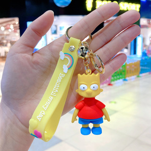 Llaveros 3D de los <span class=keywords><strong>Simpsons</strong></span>, de dibujos animados, con luz, ecológicos, de PVC y aleación de zinc, con impresión tipográfica, creativos, para parejas, para bolsos y coches - Product Image 2