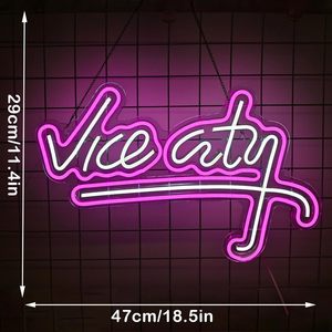 Luci al Neon alimentate da USB da Vice città segno a LED rosa per soggiorno camera da letto uomo zona giochi in grotta per Bar Sleep - Product Image 3