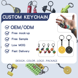 Nhanh chóng DIY đa trọng lượng tập thể dục velety tùy chỉnh thiết kế 3D llaveros thiết bị tập thể dục sang trọng quả tạ Keychain - Product Image 4