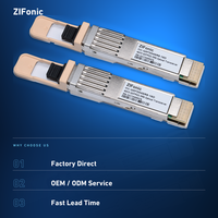 Émetteur-récepteur optique ZIFonic 400 Gbit/s QSFP-DD SR8 850 nm Multimode 100 m MPO-16 PAM4 Module Fibre Optique pour Centre de Données Spine Uplink