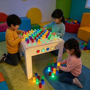 Table sensorielle LED à changement de <span class=keywords><strong>couleur</strong></span>, table d'apprentissage LED multifonction pour la thérapie d'intégration sensorielle et le soutien de l'autisme - Product Image 2