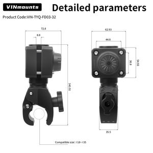 VINmounts Heavy Duty Sonar Mount for LVS32 Transducer – Multi-Mode Adjustable <b>Bracket</b> with Mini Clamp for Fishing Use - Product Image 2
