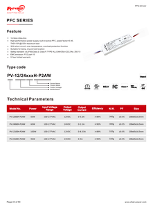CUL 60W Driver LED à tension constante pour éclairage intérieur, boîtier plastique, IP20, 100-277VAC-DC, 12V 24V, transfert, PF élevé >0.95 - Product Image 5