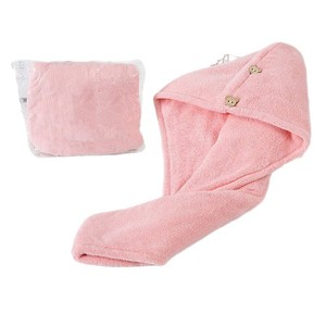 Gorro de secado de pelo de lana coralina de secado rápido, color sólido, para uso en hoteles, salones de belleza y duchas. - Product Image 2