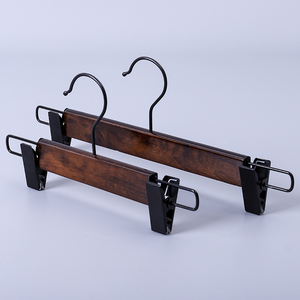 Gỗ Clip Hangers Retro Đen Gỗ Quần Móc Áo Với Clip Cho Cửa Hàng May Mặc - Product Image 3