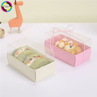 Boîtes cadeaux rectangulaires élégantes pour produits de boulangerie, boîtes de présentation transparentes avec base en papier durable pour gâteaux, macarons et desserts