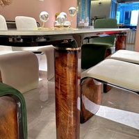 Ensemble table et chaises en bois, design italien luxe léger, mobilier pour la maison, restaurant et villa, démontable