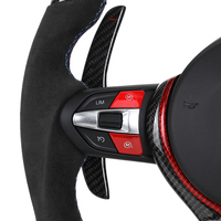 Volant sport rouge M Sport 4 branches en carbone pour LED, pour série F (F30/F32/F97/F87/F80/F82/F90/E70/E90), surpiqûres personnalisées