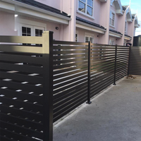 Clôture de jardin moderne en aluminium à lattes, revêtement en poudre fluorocarbone, durable, écologique, pour l'intimité du jardin