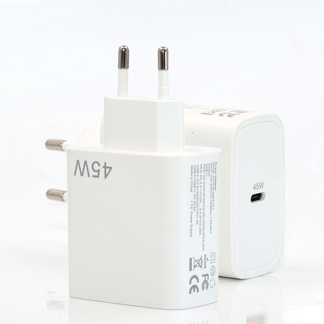 EU Plug CB Certified Quality Single Port PD PPS GaN 45W Type-C Fast Charging Wall Phone Charger for Samsung Android Cell Phone