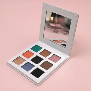 Paleta de sombras com tom de terra e sombras de olhos foscas maquiagem com glitter Maquiagem quadrada 9 23mm Paleta de sombras