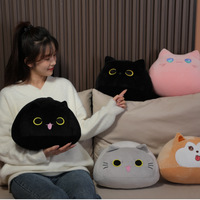 EN STOCK Peluche personnalisée chat noir mignon et doux, coussin oreiller chien/chat noir et blanc