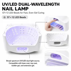 เครื่องอบเล็บ Nailpop 48W แบบ Dual Mode UV LED พร้อมหลอด LED 57+12 ดวง อบได้ทั้งมือและนิ้วหัวแม่มือ  365+405 นาโนเมตร พร้อมเซ็นเซอร์อัตโนมัติ สำหรับทำเล็บเจล - Product Image 1