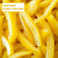 Approvisionnement direct usine IQF coupé uniformément, homologué FDA, emballage en vrac pour restaurants, frites de légumes surgelées, poivron jaune