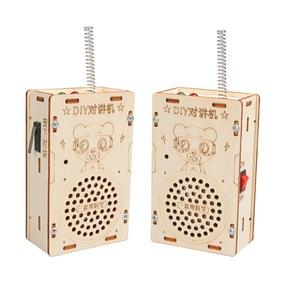 Walkie-talkie para niños, experimento científico, tecnología de <span class=keywords><strong>madera</strong></span> DIY, pequeña producción de 200 metros, juguete de paginación inalámbrica, juguetes de <span class=keywords><strong>madera</strong></span> - Product Image 6