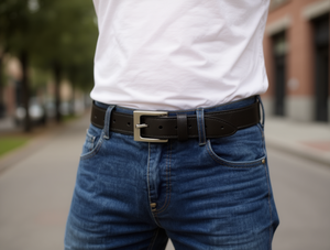 Cintura in Pelle da Uomo 4.0cm con Fibbia in Lega e Chiusura a Perno, Stile Casual - Product Image 2