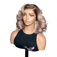 Perruques Lace Front en Cheveux Humains Vietnamiens Bruts, Densité 250%, Matériau en Dentelle, Modèle SDD Blond Brun