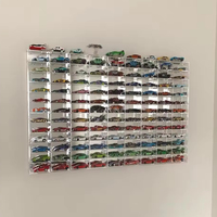 Offres Spéciales clair 108 compartiment boîte d'allumettes roues acrylique vitrine moulé sous pression modèle voitures acrylique mur armoire support vitrine