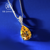 Collier en argent 925 de luxe avec pendentif en forme de goutte d'eau, chaîne en forme de boîte, pierre naturelle, pour femme, à porter tous les jours, cadeau, fabriqué en Chine, modèle YSP0001