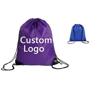 Custom Logo Cinch Gym <b>Drawstring</b> Backpack Multi-Color Waterproof Recycled Polyester Bag for Storage Travel Sports Use - Product Image 4