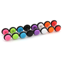 Faux dilatateurs d'oreille en acrylique néon 8mm, type plug, tunnel, coniques et extenseurs pour piercing corporel