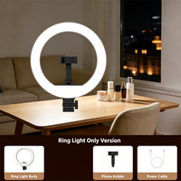 Lampe de table à anneau YM-Q10 avec support réglable pour éclairage de caméra, diffusion en direct, maquillage, vidéoconférence, TikTok, anneau lumineux LED pour selfie