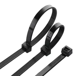 Nylon Cable Tie Supplier Wholesale UL Approved 4.8x300mm Black Plastic Zip Tie Self-locking Nylon66 Cable Ties