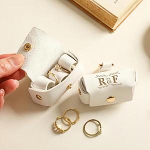 Collar de Cuero Grabado Personalizado para Mascotas, Bolsa para Collar de Perro, Soporte para Anillo, Caja Decorativa para Propuesta de Matrimonio, Nombre - Product Image 3