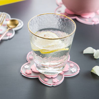 Dessous de verre Kawaii 1 pièce style japonais Sakura tasse à café Sakura isotherme tapis de table thé lait tasse décoration de la maison verres