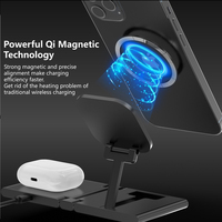 Chargeur sans fil pliable 3 en 1 multifonctionnel 2 en 1 portable avec logo personnalisé en gros 2026, charge rapide 15 W pour téléphone