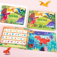 Version éducative Livre occupé pour enfants Animal de ferme Dinosaure Livre autocollant réutilisable Activité Livre silencieux coloré avec crochet et boucle