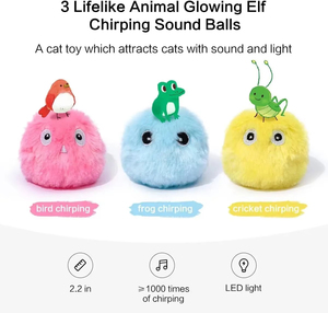 ลูกบอลอัจฉริยะแบบอินเตอร์แอคทีฟสุดหรูหราสำหรับ2025ของเล่นฝึกแมวทำจากผ้ากำมะหยี่มีเสียงลูกแมวไฟฟ้า - Product Image 2