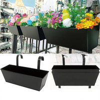 Jardinière rectangulaire en fer pour plantes succulentes, garde-corps de jardin, seau suspendu décoratif pour balcon, centre commercial