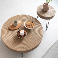 Fournisseur d'usine, pieds en bois massif pour salon, balcon, tables gigognes en bois et métal, ensemble de tables basses en MDF vieilli