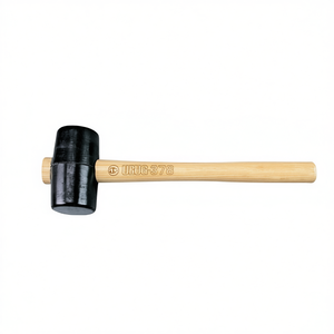 Maillet en caoutchouc 378 avec manche en bois et tête noire pour la menuiserie et la métallurgie - Product Image 2
