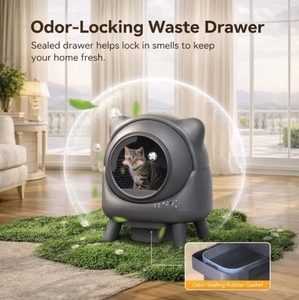 Bandeja de arena autolimpiable de 50L con control de olores y sensor de seguridad infrarrojo para gatos de todas las edades - personalización disponible - Product Image 3