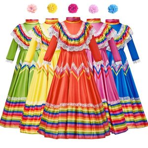 Venta al por mayor de vestido largo de baile de estilo étnico mexicano Nuevo disfraz de Halloween dieciséis disfraz de actuación escolar - Product Image 5