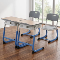 Ensemble bureau et chaise pour élèves, hauteur réglable, unité individuelle, mobilier de classe