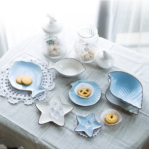 Nuevo Producto, Vajilla Pintada a Mano, Plato de Porcelana <span class=keywords><strong>para</strong></span> Cena, Plato de Cerámica con Forma de Pez - Product Image 2