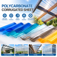 Tôle ondulée en polycarbonate, couleur personnalisée, panneau de toiture, haute résistance aux chocs, protection UV, tôle de toiture pour la construction