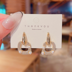 Thiết kế cao cấp cảm giác Mạng Màu Đỏ Stud Bông tai nổ hình học micro-inset kim cương siêu <span class=keywords><strong>Flash</strong></span> Bông tai - Product Image 2